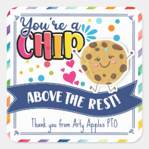  cookie favor gift you're the best square sticker