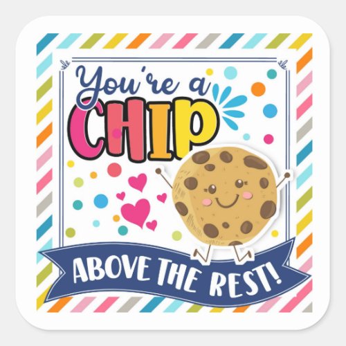  cookie favor gift youre the best square sticker