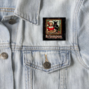 Cookie For Krampus Merry Krampus Christmas Horror Button