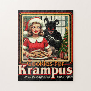 Cookie For Krampus Merry Krampus Christmas Horror Jigsaw Puzzle