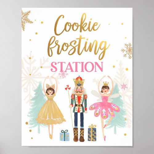 Cookie Frosting Station Nutcracker Ballerina Girl Poster