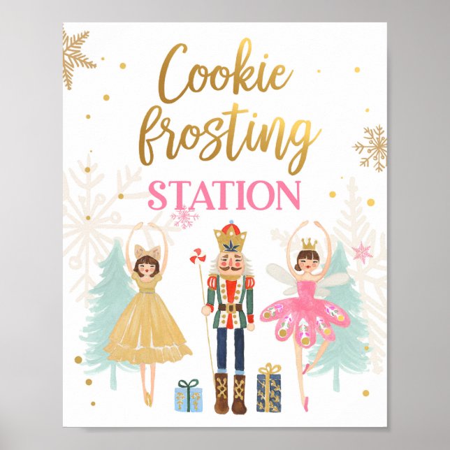 Cookie Frosting Station Nutcracker Ballerina Girl Poster (Front)
