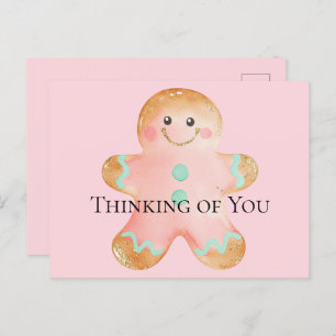 Cookie Gold Blush Pink Mint Thinking of You Postcard
