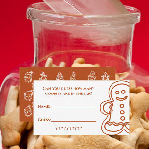 Cookie Guessing Game Christmas Party Brown Note Card