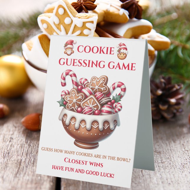 Cookie Guessing Game | Christmas Party  Table Tent (Add this sign to the game to ensure everyone knows what to do and enjoys the celebration!)