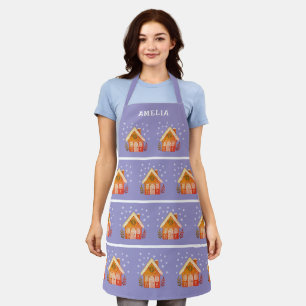 Cookie House Snowflakes Family Christmas Apron