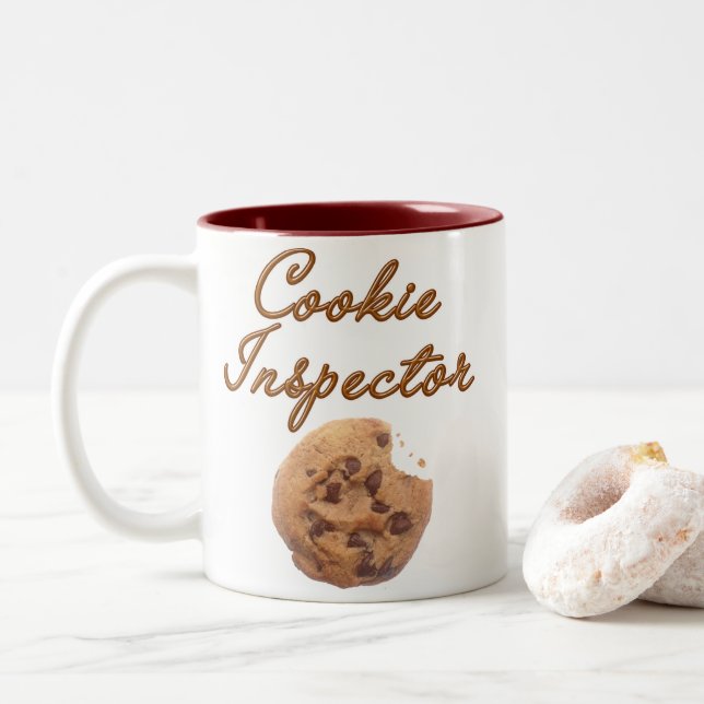 Cookie Inspector Two-Tone Coffee Mug (With Donut)