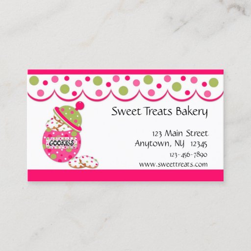 Customizable Cookie Jar, Pink Business Card