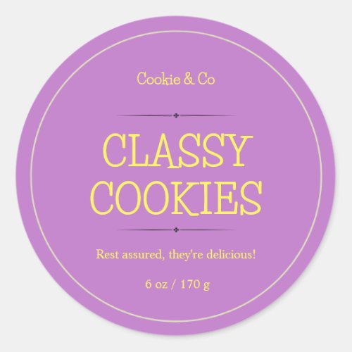 Cookie Labels Yoghurt Labels Body Butter Labels Classic Round Sticker