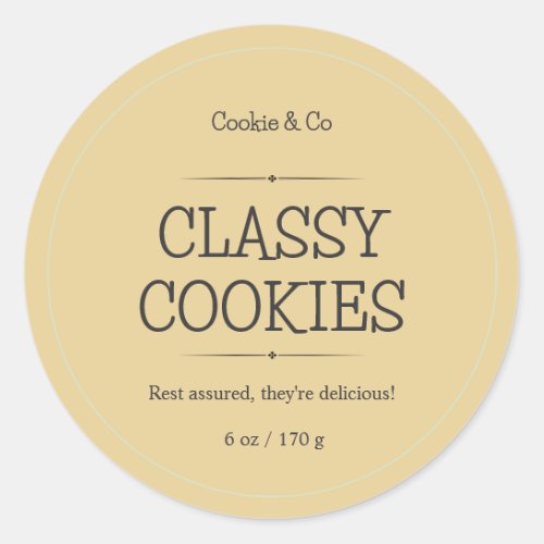 Cookie Labels Yoghurt Labels Body Butter Labels Classic Round Sticker