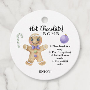 Cookie man - Hot chocolate bomb Favor Tags