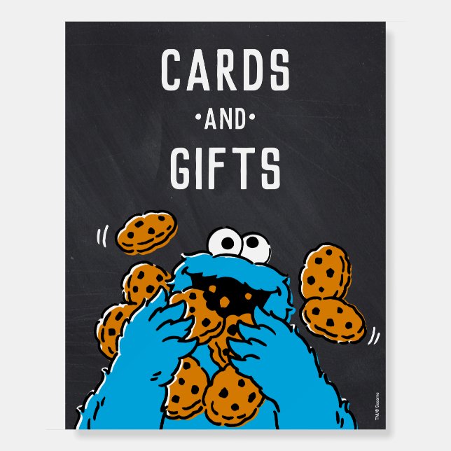 Cookie Monster 1st Birthday Cards & Gifts Foam Board (Front)