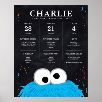 Cookie Monster | 1st Birthday Milestone Poster by SesameStreet at Zazzle