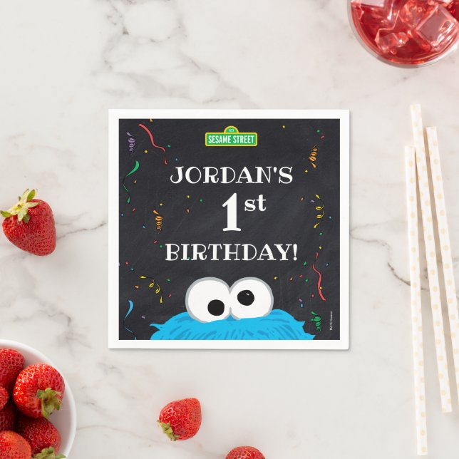Cookie Monster | 1st Birthday Napkins (Insitu)