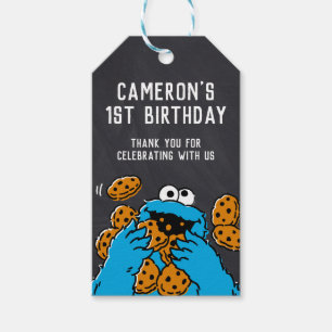Cookie Monster 1st Birthday Thank You Gift Tags
