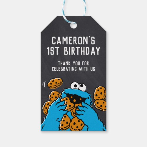 Cookie Monster  1st Birthday Thank You Gift Tags