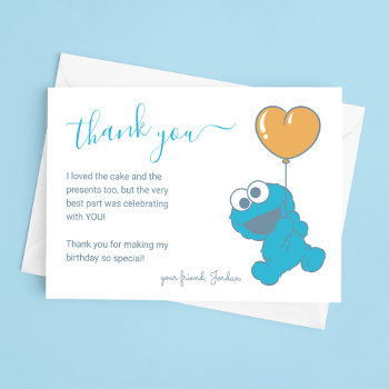 Cookie Monster 1st Birthday Thank You Invitation by SesameStreet at Zazzle