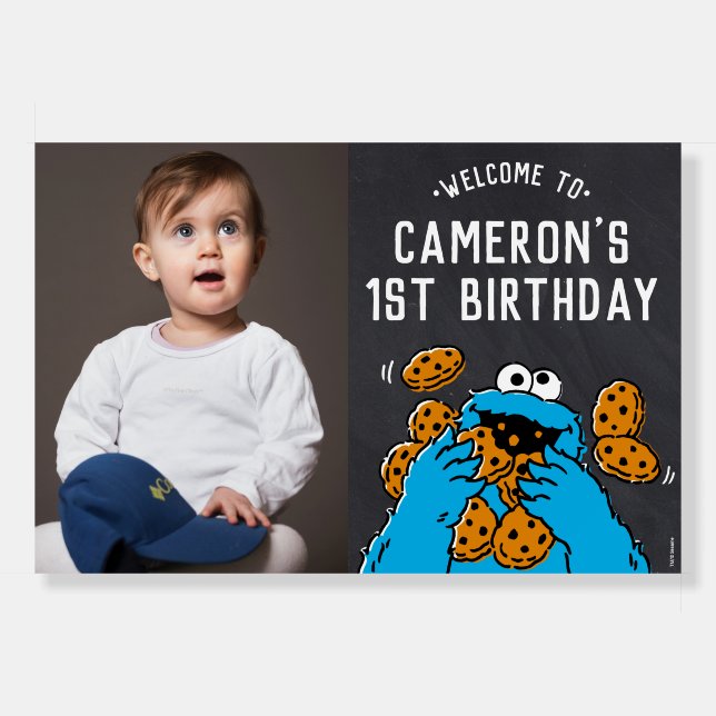 Cookie Monster 1st Birthday Welcome Foam Board (Front)