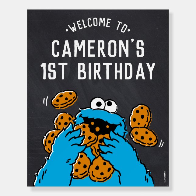 Cookie Monster 1st Birthday Welcome Foam Board (Front)