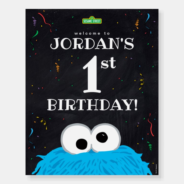 Cookie Monster | 1st Birthday Welcome Foam Board