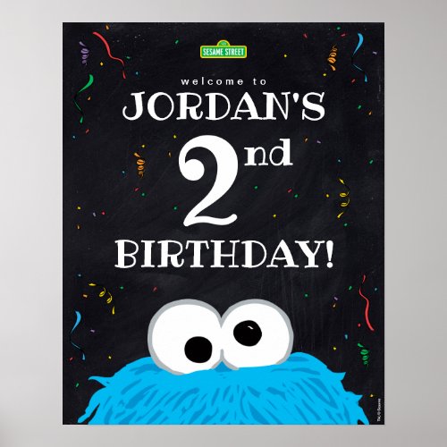 Cookie Monster  2nd Birthday Welcome Poster