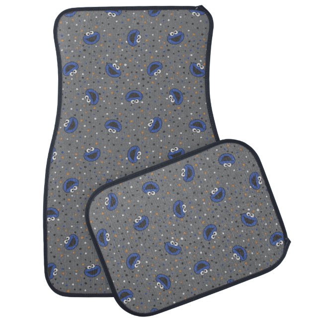 Cookie Monster | 80's Throwback Polka Dot Pattern Car Floor Mat (Set)