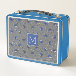 Cookie Monster   80's Throwback Polka Dot Pattern Metal Lunch Box