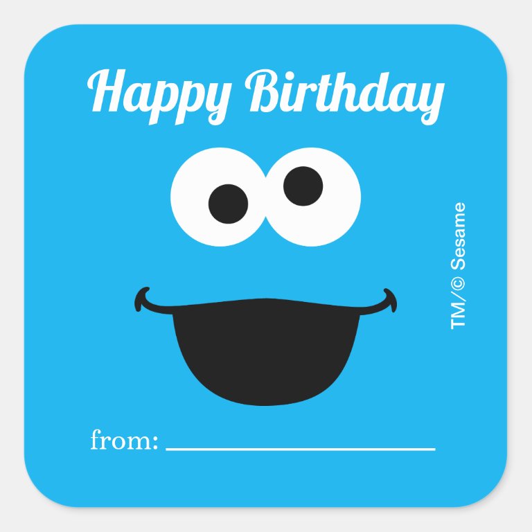 Cookie Monster | A Gift From - Birthday  Square Sticker