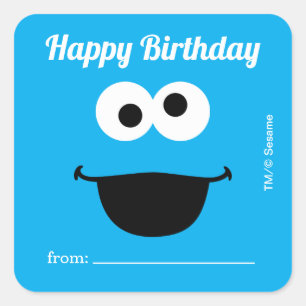 Cookie Monster A Gift From - Birthday Square Sticker