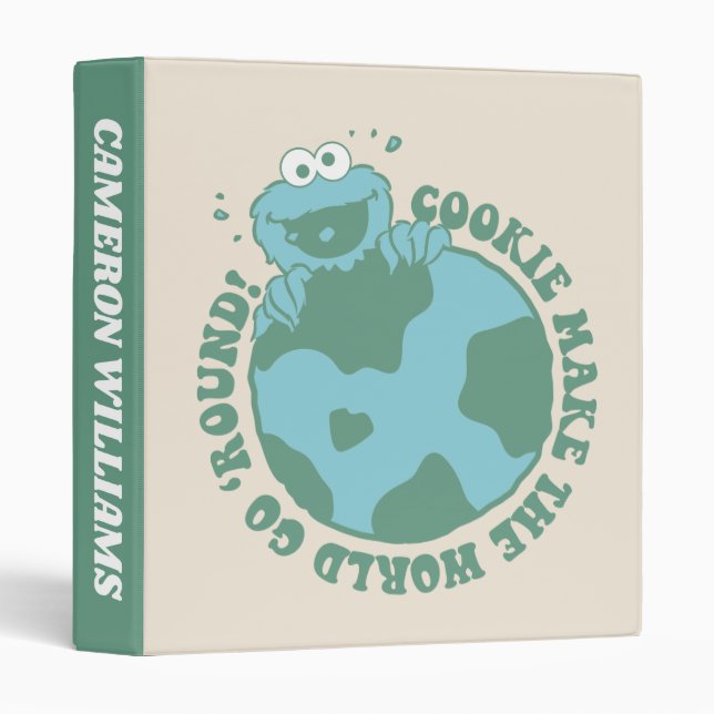 Cookie Monster | Add Your Name 3 Ring Binder (Front/Spine)