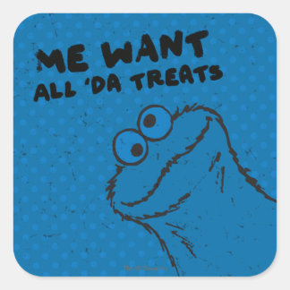 Cookie Monster - All 'Da Treats! Square Sticker