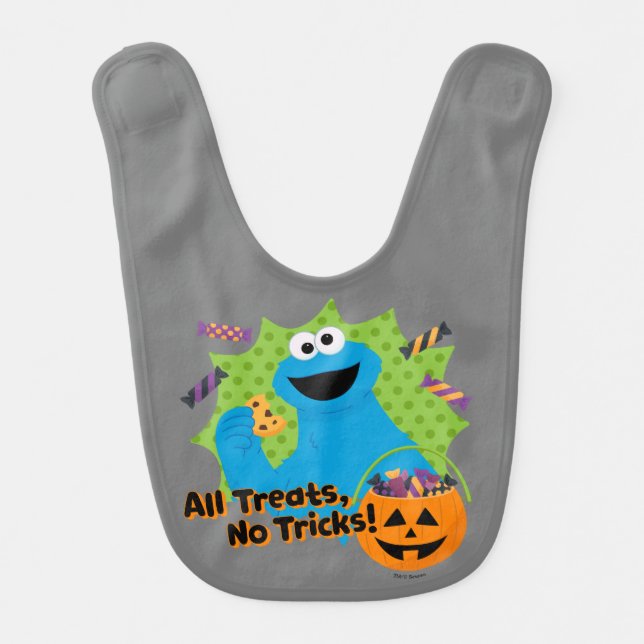 Cookie Monster | All Treats, No Tricks! Baby Bib (Front)