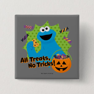 Cookie Monster All Treats, No Tricks! Button