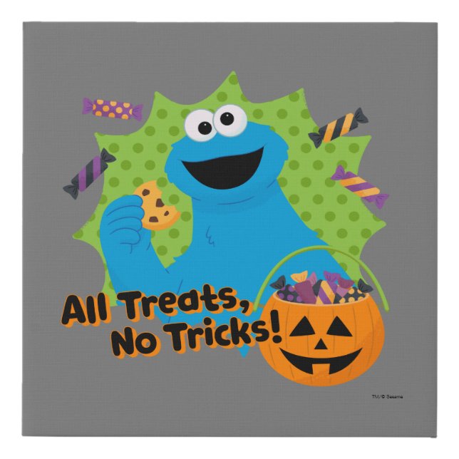 Cookie Monster | All Treats, No Tricks! Faux Canvas Print (Front)