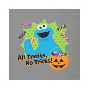 Cookie Monster All Treats, No Tricks! Metal Print
