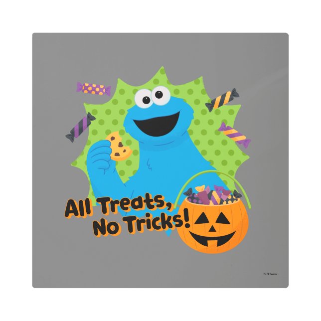 Cookie Monster | All Treats, No Tricks! Metal Print (Front)