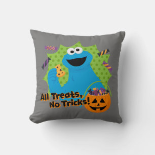 Cookie Monster All Treats, No Tricks! Throw Pillow