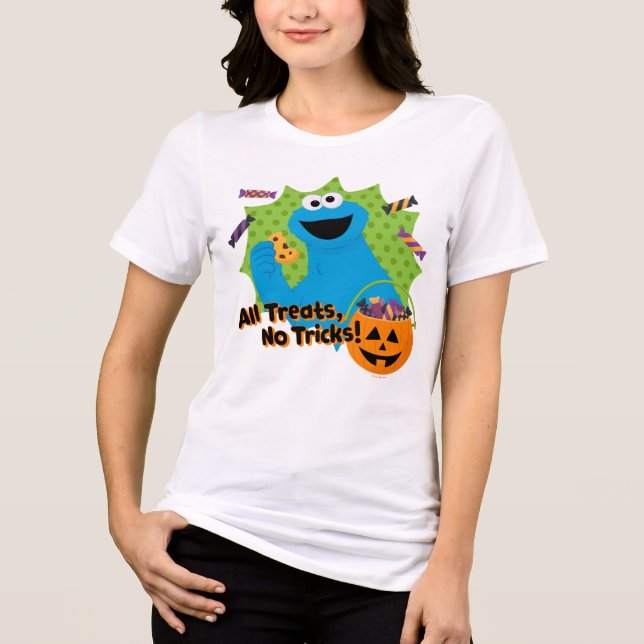 Cookie Monster | All Treats, No Tricks! Tri-Blend Shirt (Front)