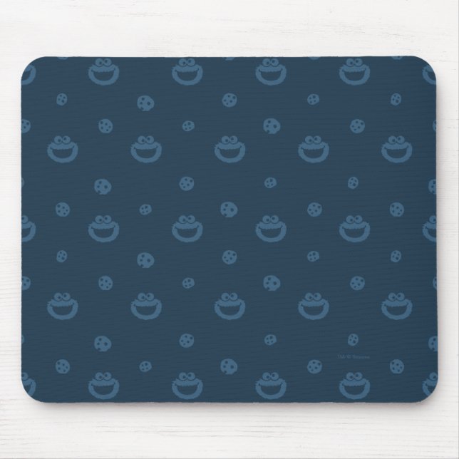 Cookie Monster and Cookies Blue Navy Pattern Mouse Pad (Front)