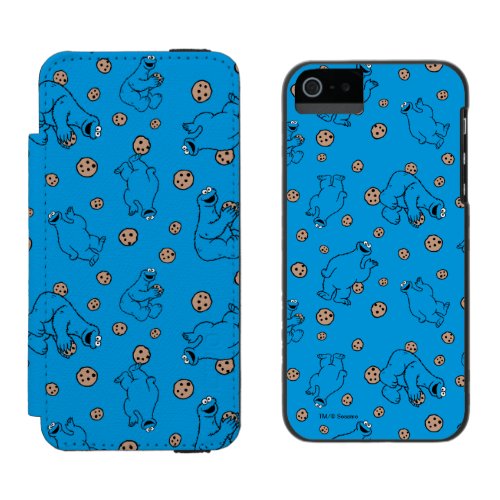 Cookie Monster and Cookies Blue Pattern Wallet Case For iPhone SE55s