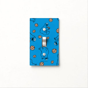 Cookie Monster and Cookies Blue Pattern Light Switch Cover