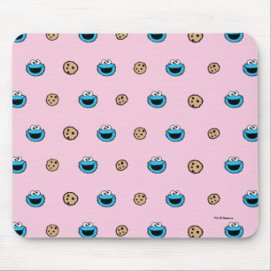 Cookie Monster and Cookies Pink Pattern Mouse Pad