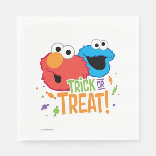 Cookie Monster and Elmo _ Trick or Treat Paper Napkins