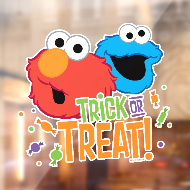 Cookie Monster and Elmo - Trick or Treat Window Cling (Sheet 2)