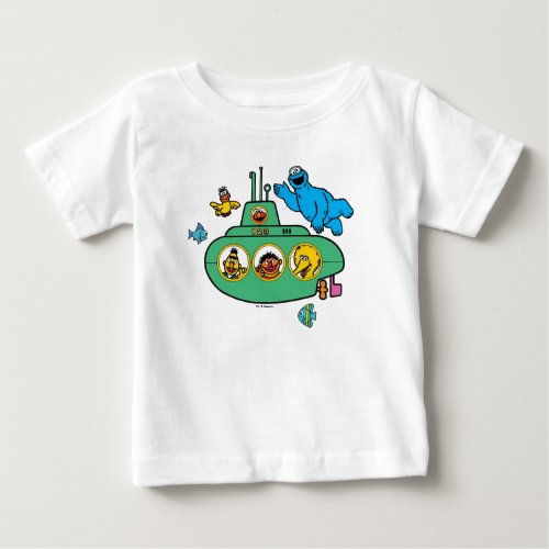 Cookie Monster and Sesame Pals Submarine Baby T_Shirt