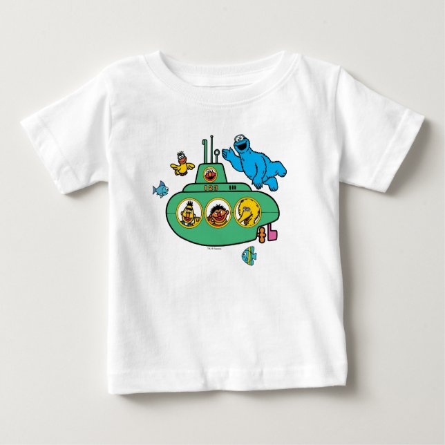 Cookie Monster and Sesame Pals Submarine Baby T-Shirt (Front)