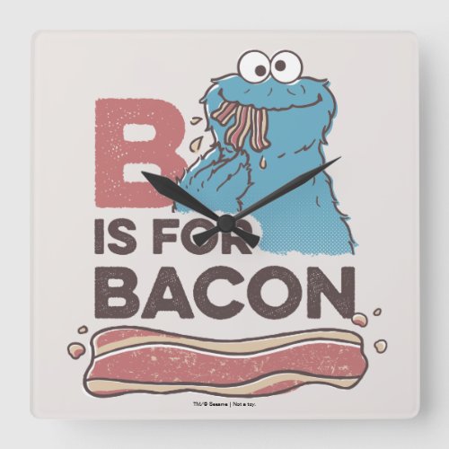 Cookie Monster  B is for Bacon Square Wall Clock