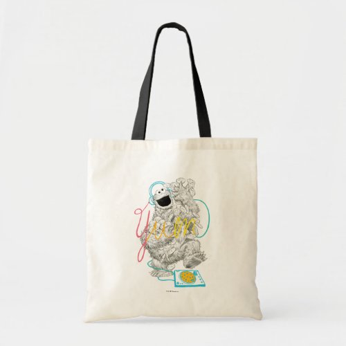 Cookie Monster BW Sketch Drawing Tote Bag