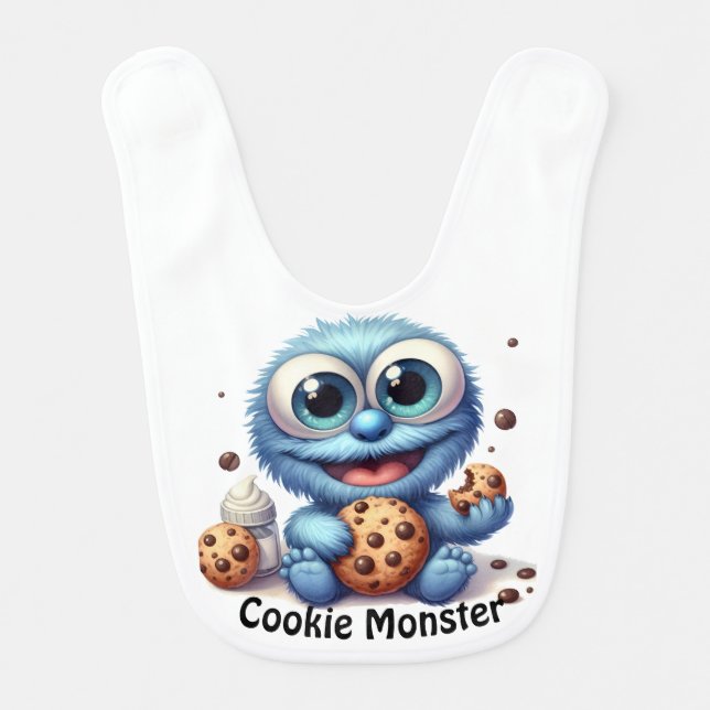 Cookie Monster Baby Bib (Front)