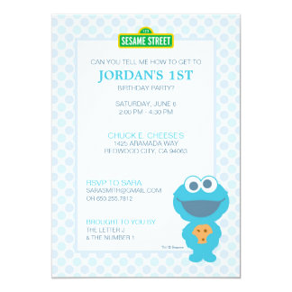 Cookie Monster Baby Birthday Card